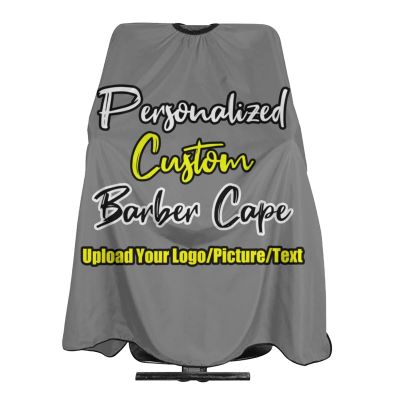 sophiehome Custom Barber Cape with Your Logo Text Photo, Professional Funny Hair Cutting Cape Customized, Personalized Haircut Salon Cape for Hairdresser Styling & Home Child Gray