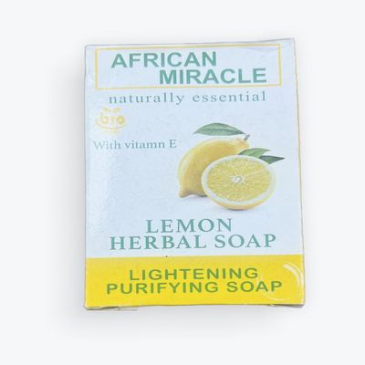 AFRICAN MIRACLE NATURALLY ESSENTIAL BAR SOAP ALL KIND OF FRAGANCE 200g (LEMON HERBAL SOAP)