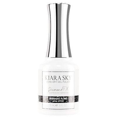KIARA SKY Gel Polish DiamondFX Reflective Glitter Soak Off with Sparkle Diamond dust effect 0.5 fl oz, Midnight Fling (black)