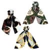3 Pc Scrunchie Ribbon Hair Tie Elastic Band Scarf Ponytail Vintage Fashion Print view 2