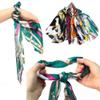 3 Pc Scrunchie Ribbon Hair Tie Elastic Band Scarf Ponytail Vintage Fashion Print view 3