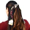 3 Pc Scrunchie Ribbon Hair Tie Elastic Band Scarf Ponytail Vintage Fashion Print view 4