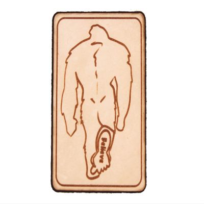 Bigfoot or Sasquatch Leather Patch With Natural Finish