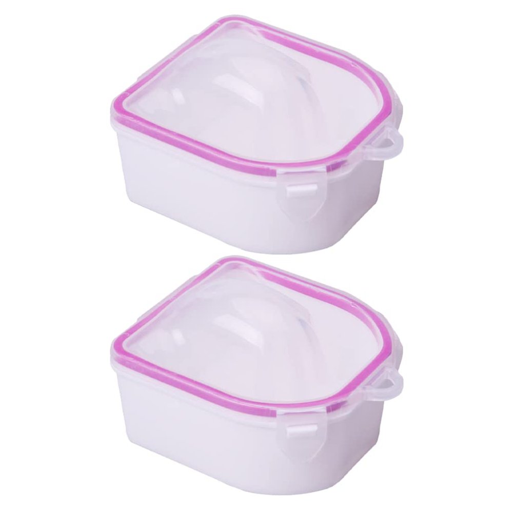 Beaupretty 2pcs Dual Nail Soaking Bowls for Manicure Non-break Nail Remover Bowls for and Hand Soak Spa