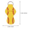 20Pcs Holder Keychain, Neoprene Keychains Holder Bulk, Yellow Baseball Design Lipstick Balm Cover for Handbag Hanging Pendants Travel view 4