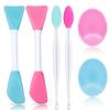 6pcs Silicone Face Brush Set, 2PCS Silicone Face Applicator Brush, 2PCS Exfoliating Lip Brush and Silicone Face Cleaning Brushes Pad,Blackhead Face Exfoliator Skin Care Tool for Women Men view 1