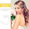 OSALADI 1PC Handmade Pearls Wedding Hair Vine Elegant Bridal Headpiece Delicate Flowers Rhinestones Headdress Hair Accessories Hair Comb for Bride Bridesmaid view 4