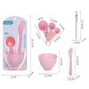 Face Mask Mixing Bowl Set +50pcs Cotton Pads, Plastic 6 in 1 DIY Facemask Mixing Tools Kit with Mask Bowl Stick Spatula Measuring Cup & Mask Brushes (Purple) view 2