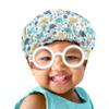 Babrukda Cute Dinosaur Novelty Print Kids Satin Sleep Cap, Elastic Adjustable Band Hat Night Sleeping Head Cover for Hair Stylish Satin Bonnet Beanie Hat for Girls Boys Toddler Baby view 2