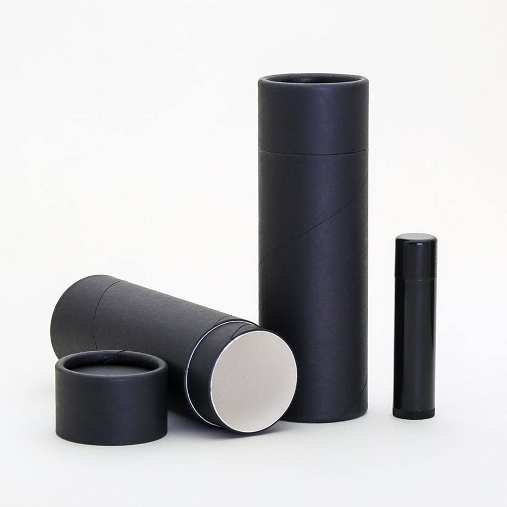100 mL Black Kraft Paperboard Lip Balm/Salve/Cosmetic/Lotion Tubes (500)