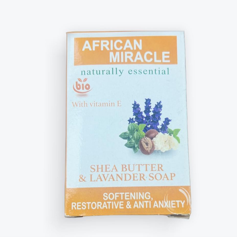 african miracle shea butter & lavander face & body soap 200g 6packs