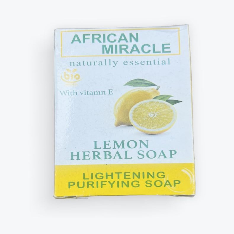 african miracle lemon herbal with vitamin E face & body soap 200g 6packs