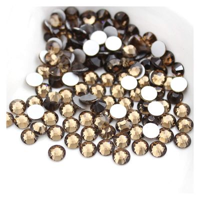 SS3-SS30 Smoked Yellow Rhinestone for Nail Art 1440pcs Flat Back Non Hotfix Glue On Nail Art Rhinestones,Boutique and Top Grade (Color : SS3 1440pcs)