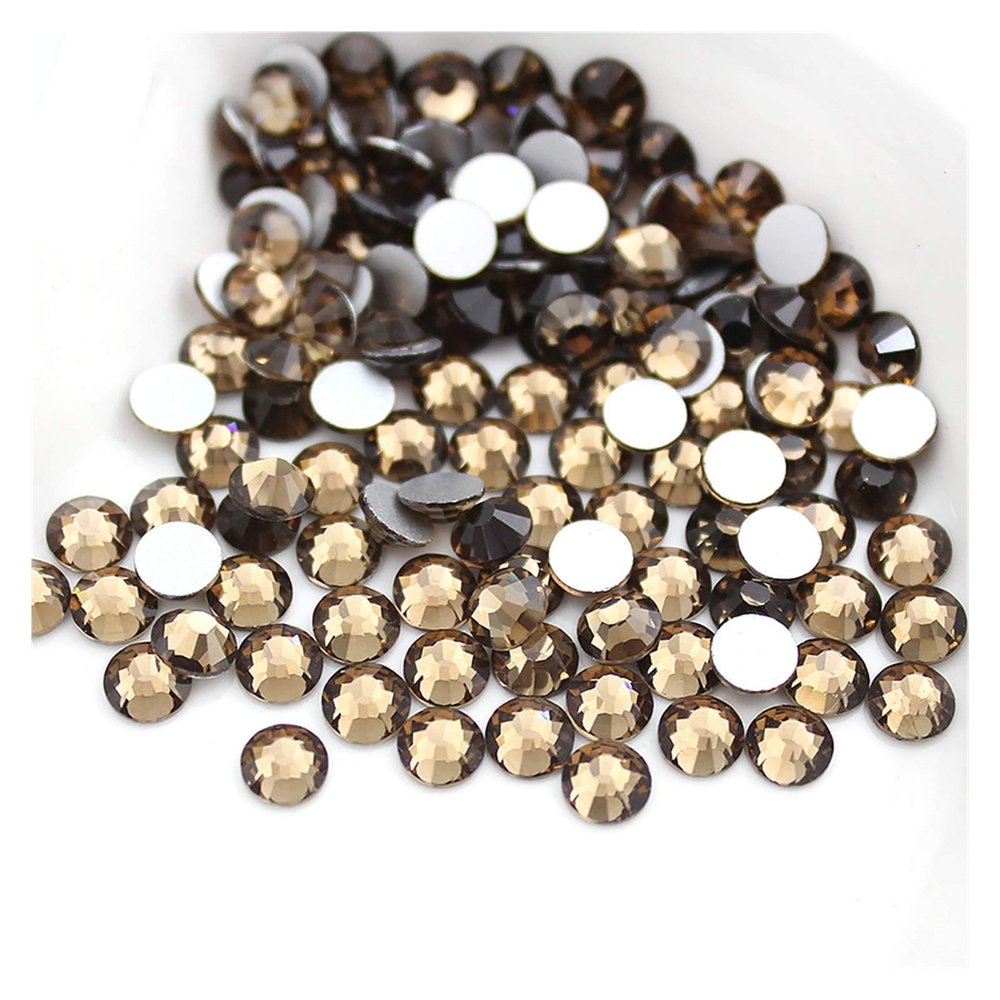 SS3-SS30 Smoked Yellow Rhinestone for Nail Art 1440pcs Flat Back Non Hotfix Glue On Nail Art Rhinestones,Boutique and Top Grade (Color : SS3 1440pcs)