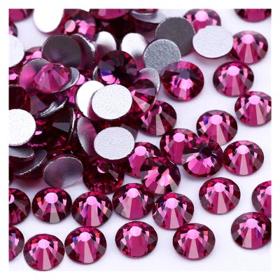 SS3-SS34 Fuchsia Rhinestone for Nail Art Flatback DIY Decoration Non Hotfix Crystal Stone Glue On Rhinestones (Color : SS20 1440PCS)