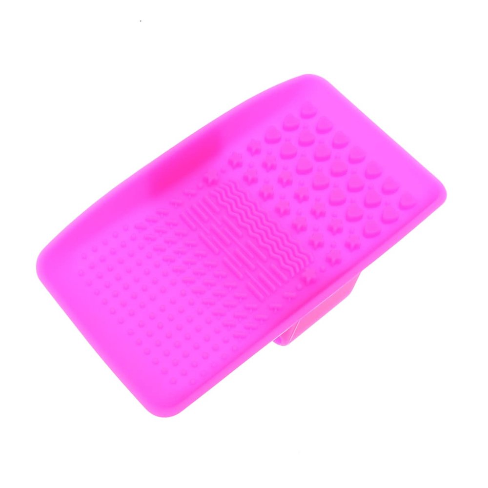 FOMIYES Silicone Cleaning Pad for Makeup Brushes Brush Washing Mat Easy to Use (rosy)