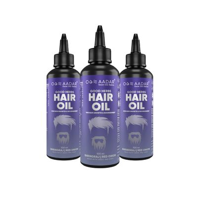 AADAR GOOD HERBS Hair Oil, Virgin Coconut | 100ml (Pack of 3)