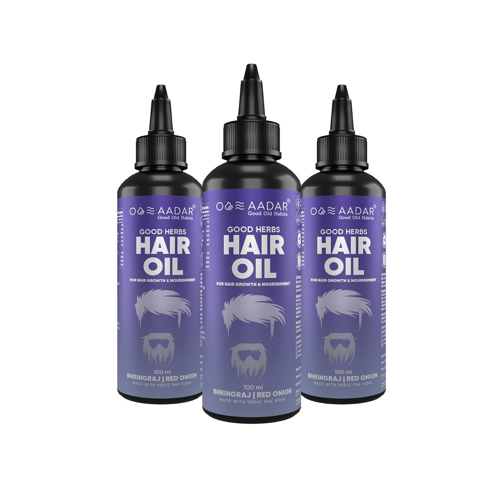 AADAR GOOD HERBS Hair Oil, Virgin Coconut | 100ml (Pack of 3)