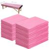 100 PCS Disposable Massage Table Sheets Non Woven Fabric SPA Bed Cover Breathable Polypropylene 31" x 70" Thin, Not WaterproofPink view 1