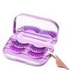 3 Tier Eyelash Storage Case Lash Dime Organizer Holder Box with Mirror Makeup Cosmetic Travel Case Empty False Lash Container (Purple) view 2