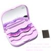 3 Tier Eyelash Storage Case Lash Dime Organizer Holder Box with Mirror Makeup Cosmetic Travel Case Empty False Lash Container (Purple) view 3