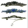 Set of 2 JCGY Mid Size Ornate Crystal Barrette Sparkly Crystals French Clasp 5A86600-1-2jetnSap view 2