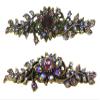 Set of 2 JCGY Mid Size Ornate Crystal Barrette Sparkly Crystals French Clasp 5A86600-1-2AmeLavender view 1