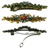 Set of 2 JCGY Mid Size Crystal Barrette Sparkly Crystals French Clasp 5A86600-1-2grnTop view 2