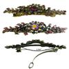 Set of 2 JCGY Mid Size Ornate Crystal Barrette Sparkly Crystals French Clasp 5A86600-1-2fuchsiaPinkAB view 2