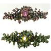 Set of 2 JCGY Mid Size Ornate Crystal Barrette Sparkly Crystals French Clasp 5A86600-1-2pinkABGrn view 1