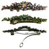 Set of 2 JCGY Mid Size Ornate Crystal Barrette Sparkly Crystals French Clasp 5A86600-1-2pinkABGrn view 2