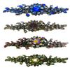 Set of4 JCGY Mid Size Ornate Crystal Barrette Sparkly Crystals5A86600-1-5nSapAmePinkABGrn view 1
