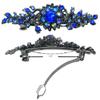 Set of4 JCGY Mid Size Ornate Crystal Barrette Sparkly Crystals5A86600-1-5nSapAmePinkABGrn view 4