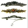 Set of 2 JCGY Mid Size Crystal Barrette Sparkly Crystals French Clasp 5A86600-1-2jetTop view 2
