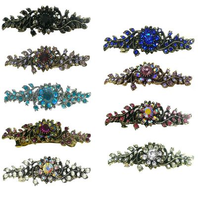 Set of 9 JCGY Mid Size Crystal Barrette Sparkly Crystals 9 Colors 5A86600-1-9