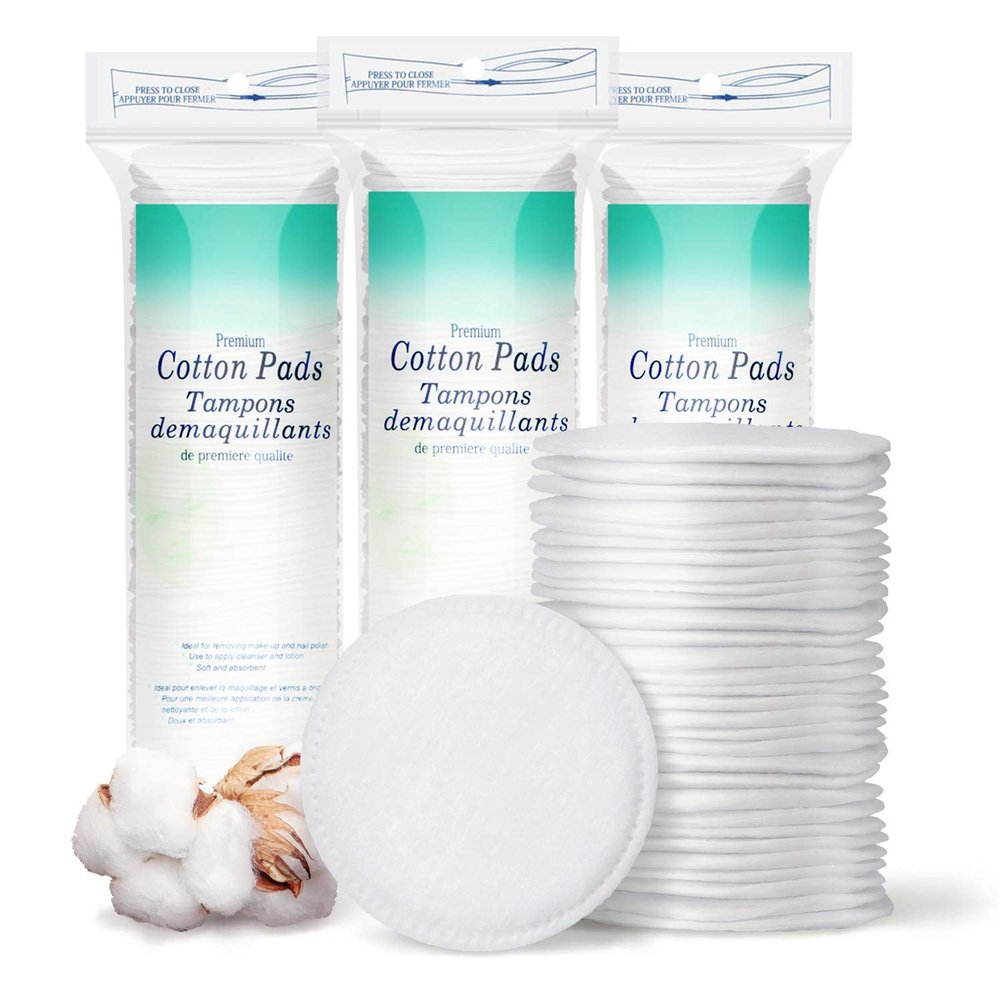 50Pcs Cotton Pads for Face Natural Cotton Round Makeup Remover Pads Soft Baby Care Pads Face Cleansing, Lotion, Cream Applying Pads (Packing May Vary)