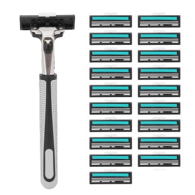 Safety, Stainless Steel Men's Shaving Without Dead Ends Double Layer Blades 20 Blades for Beard Shaving for Hair