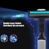 Safety, Stainless Steel Men's Shaving Without Dead Ends Double Layer Blades 20 Blades for Beard Shaving for Hair view 2