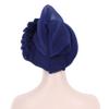 2 Pieces African Laminated Turban Cap ASO Oke Gele Head Wrap Auto Headtie Nigerian Hair Bonnet for Women Headwear (Sapphire+White) view 2