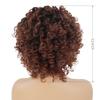 GNIMEGIL Ombre Brown Afro Wigs 70s For Women Short Curly Wig With Side Bangs Synthetic Natural Hair African American Wigs For Black Women Afro Curly V Part Wig Highlights Braided view 2