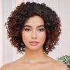 GNIMEGIL Ombre Brown Afro Wigs 70s For Women Short Curly Wig With Side Bangs Synthetic Natural Hair African American Wigs For Black Women Afro Curly V Part Wig Highlights Braided view 3