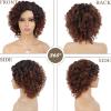 GNIMEGIL Ombre Brown Afro Wigs 70s For Women Short Curly Wig With Side Bangs Synthetic Natural Hair African American Wigs For Black Women Afro Curly V Part Wig Highlights Braided view 4