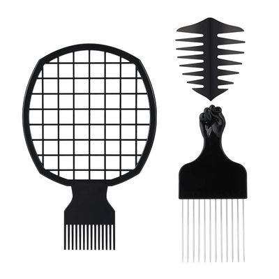 3pcs for 1set Twisted Up Comb, Afro Metal Pick Comb Hairstyle Tools for Men