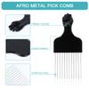 3pcs for 1set Twisted Up Comb, Afro Metal Pick Comb Hairstyle Tools for Men view 4