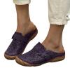 oiangi Comfortable Wedge Sandals for Women Casual Summer Carved Flower Hollow Closed Toe Wedge Slip-on Slipper Soft Baotou Breathable Home Outdoor Shoes view 3