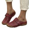 oiangi Comfortable Wedge Sandals for Women Casual Summer Carved Flower Hollow Closed Toe Wedge Slip-on Slipper Soft Baotou Breathable Home Outdoor Shoes view 3