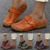 oiangi Comfortable Wedge Sandals for Women Casual Summer Carved Flower Hollow Closed Toe Wedge Slip-on Slipper Soft Baotou Breathable Home Outdoor Shoes view 4