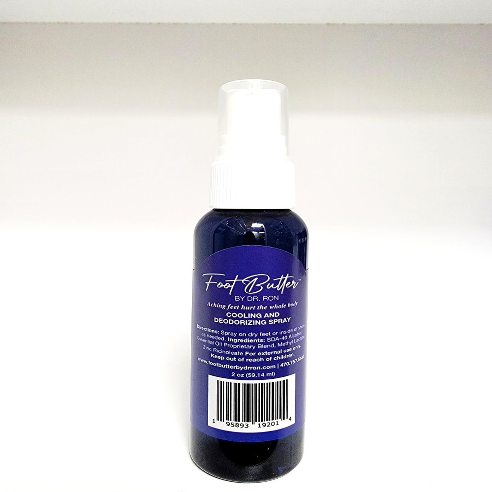 Foot Butter by Dr Ron Cooling and Deodorizing Foot Spray, 2 Ounce