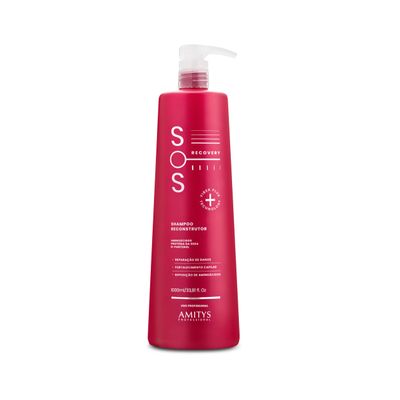 Amitys SOS Recovery Shampoo 1L Amino Acid, Silk protein D-Panthenol, Protects Damaged Hair Fiber Repair, Capillary Strengthening