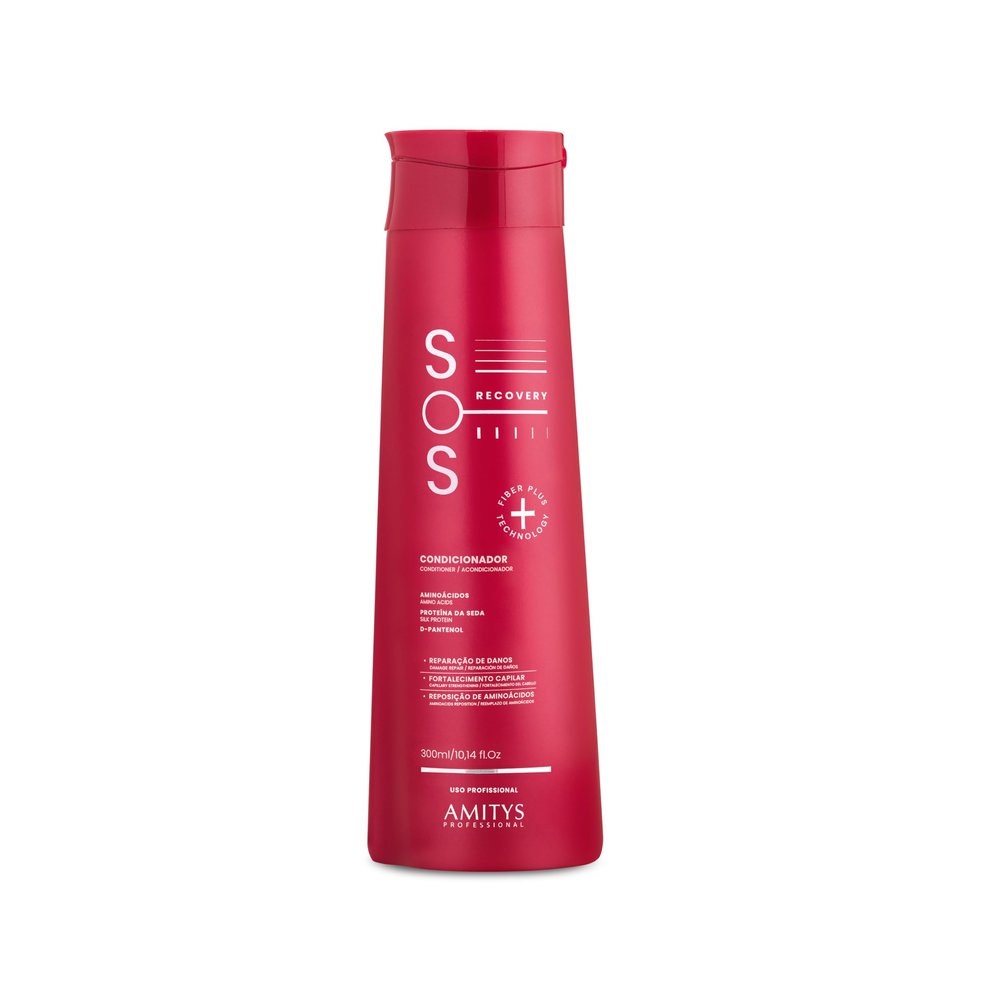 Amitys Professional SOS Recovery Conditioner, Repair Damaged Hair, Hydrating, Silky smooth hair, Essential Amino Acids, Silk Protein, D-Panthenol, 300 milliliters